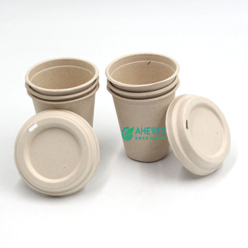 Wholesale Environmentally Biodegradable Sugarcane Bagasse Coffee Cups With Lid